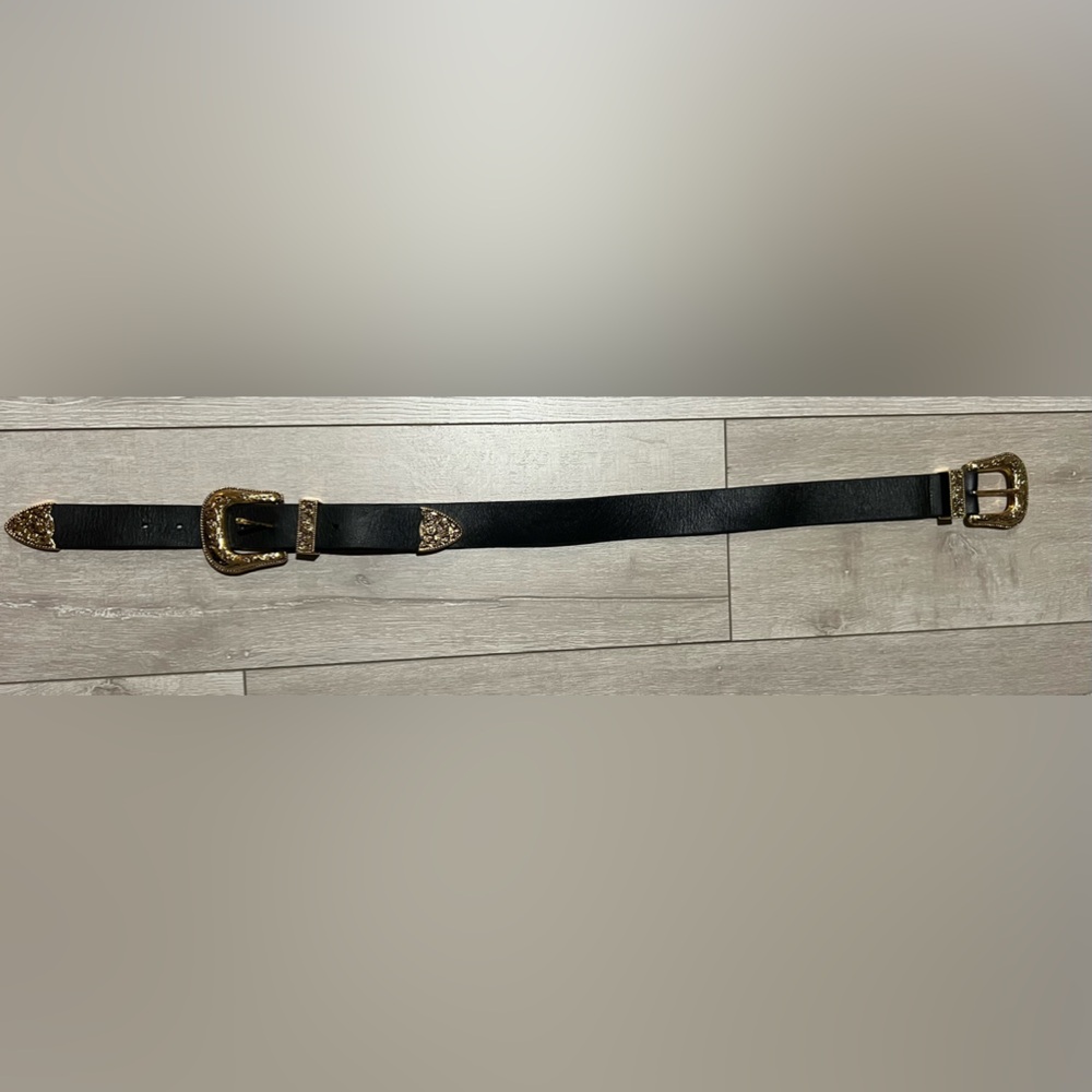 B-Low the Belt - Bri Bri Waist Belt in Black & Gold - LARGE VERSION